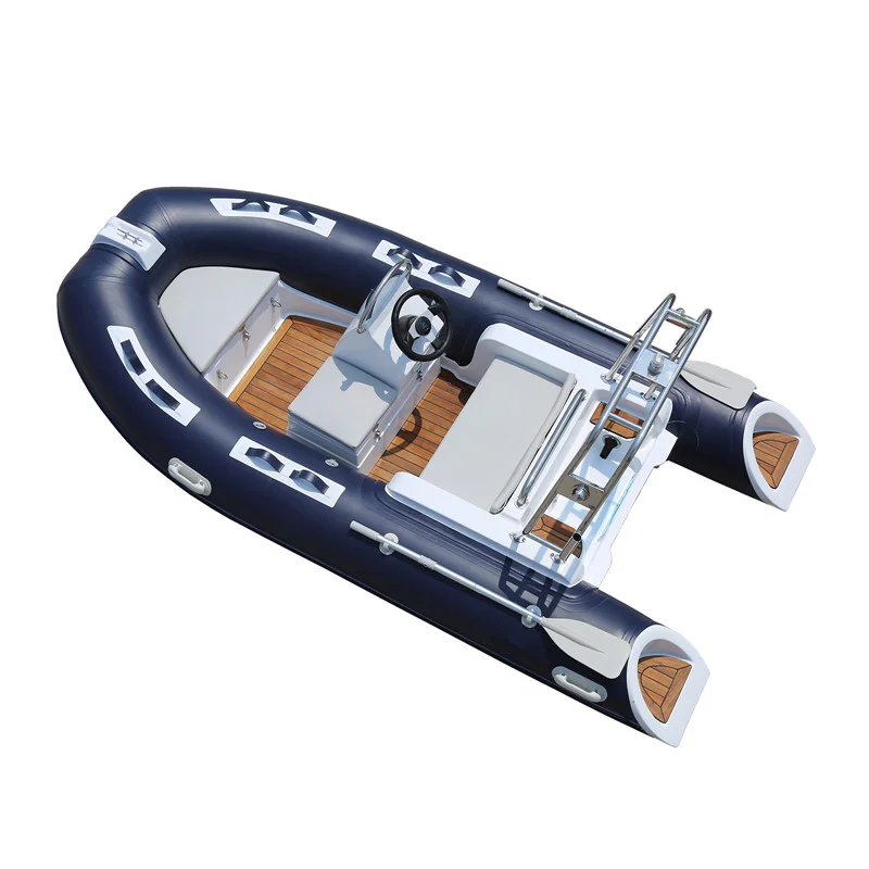 12FT Deep-V Rigid Hull Hypalon Sport Fiberglass Rib Inflatable Rowing Boat