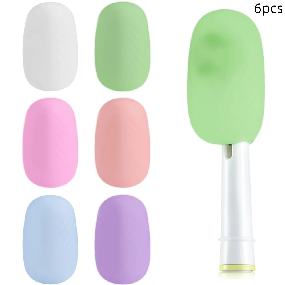 6pcs/pack New Style Toothbrush Covers, Silicone Toothbrush Covers Caps for Electric Toothbrush Replacement Heads & Manual Toothb