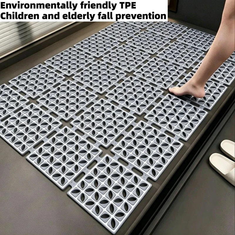 Environmentally Friendly Foot Mat Toilet Prevent Falls TPE Pad Whole Piece No Splicing Required Design Thicken Durable Entry Mat