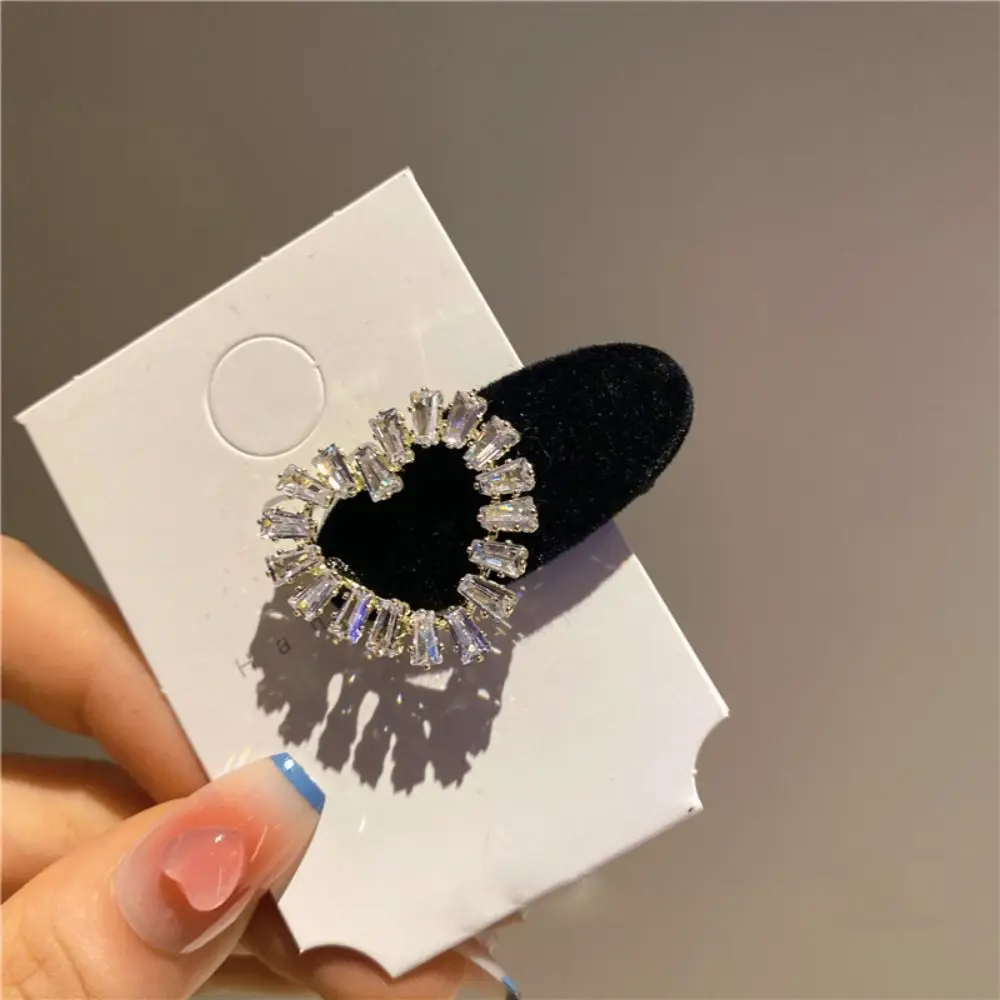

Vintage Rhinestone BB clip Hairband Luxury Zircon Velvet Duckbill Clip Korean Style Hairpin Sweet Barrettes Girls Hair Clip