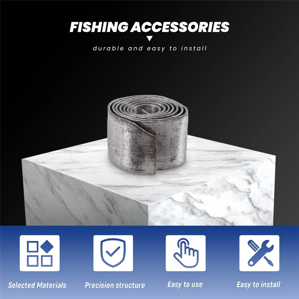 Aparejos de clip de plomos de pesca de rollo de plomo de hoja de plomo suave, 1,0 MM
