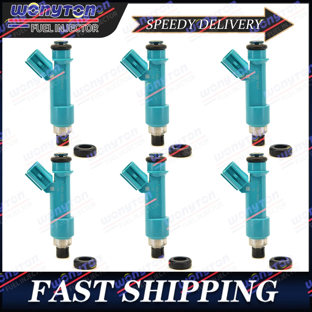 6pcs OEM AURUS NEW Fuel Injectors for 2005-2015 Toyota Tacoma 4.0L V6 23250-31060