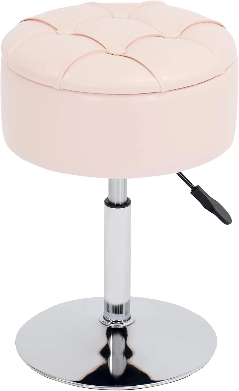 

Adjustable Vanity Stool, 360° Swivel Round Storage Ottoman For Makeup Room, Pu Leather Vanity Chair For Bathroom, Living Room,