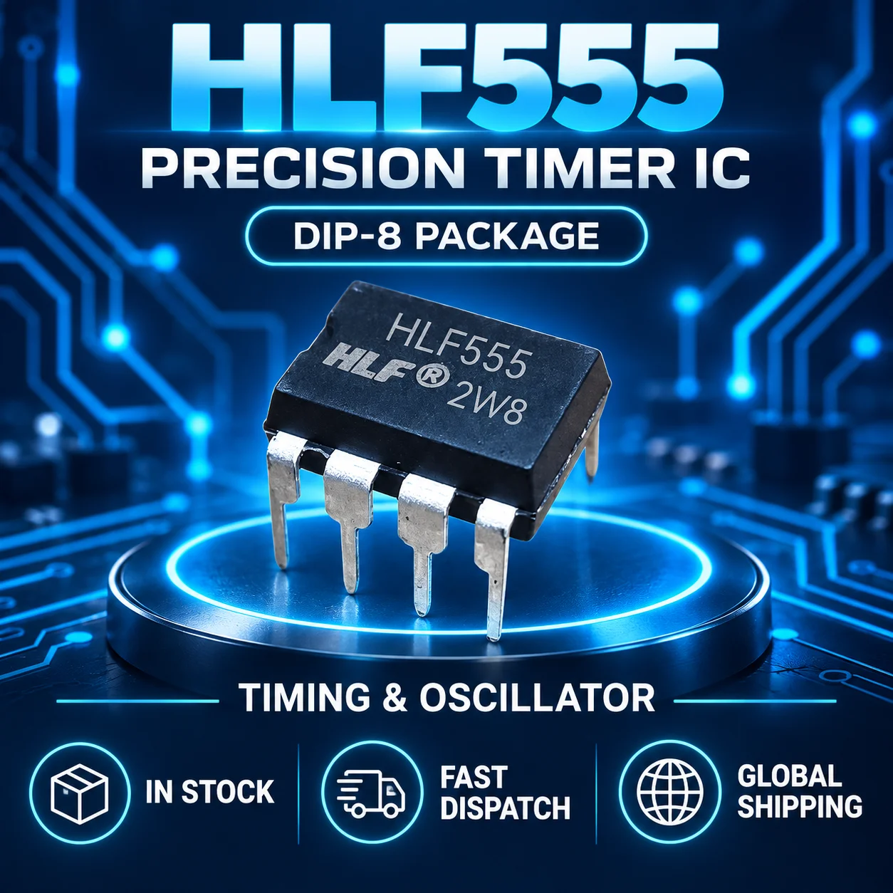 Original Genuine NE555P NE555 HLF555 DIP-8 Timer IC Oscillator Delay Pulse Generator Electronic Components In Stock Wholesale