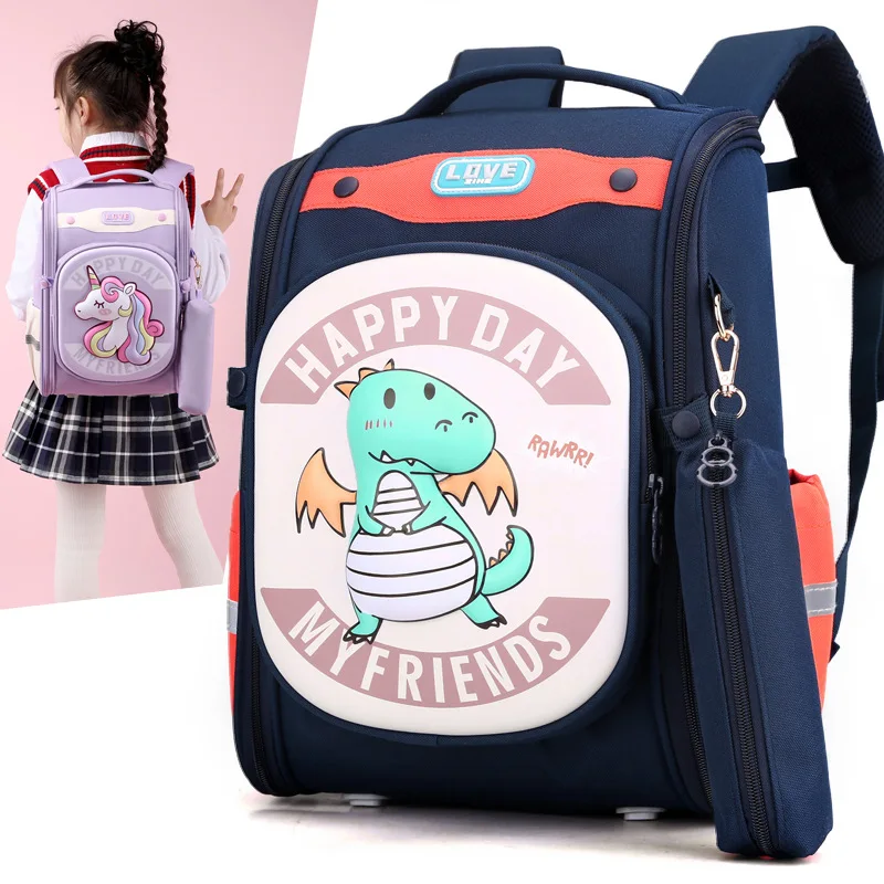 

Elementary SchoolBag Cartoon Dinosaur Backpack Girl Unicorn First To Sixth Grade Waterproof Ridge Protection Backpack