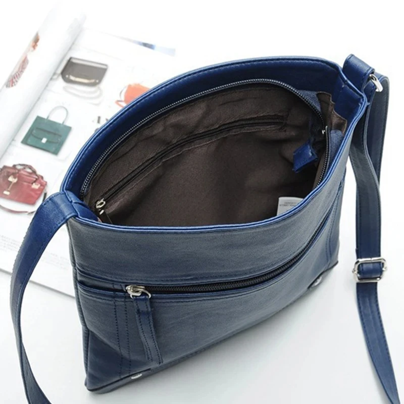 Vintage Multi-pocket Crossbody Bags Solid Color Soft Pu Leather Shoulder Bag Perfect Sling Bag For Women Daily Travel