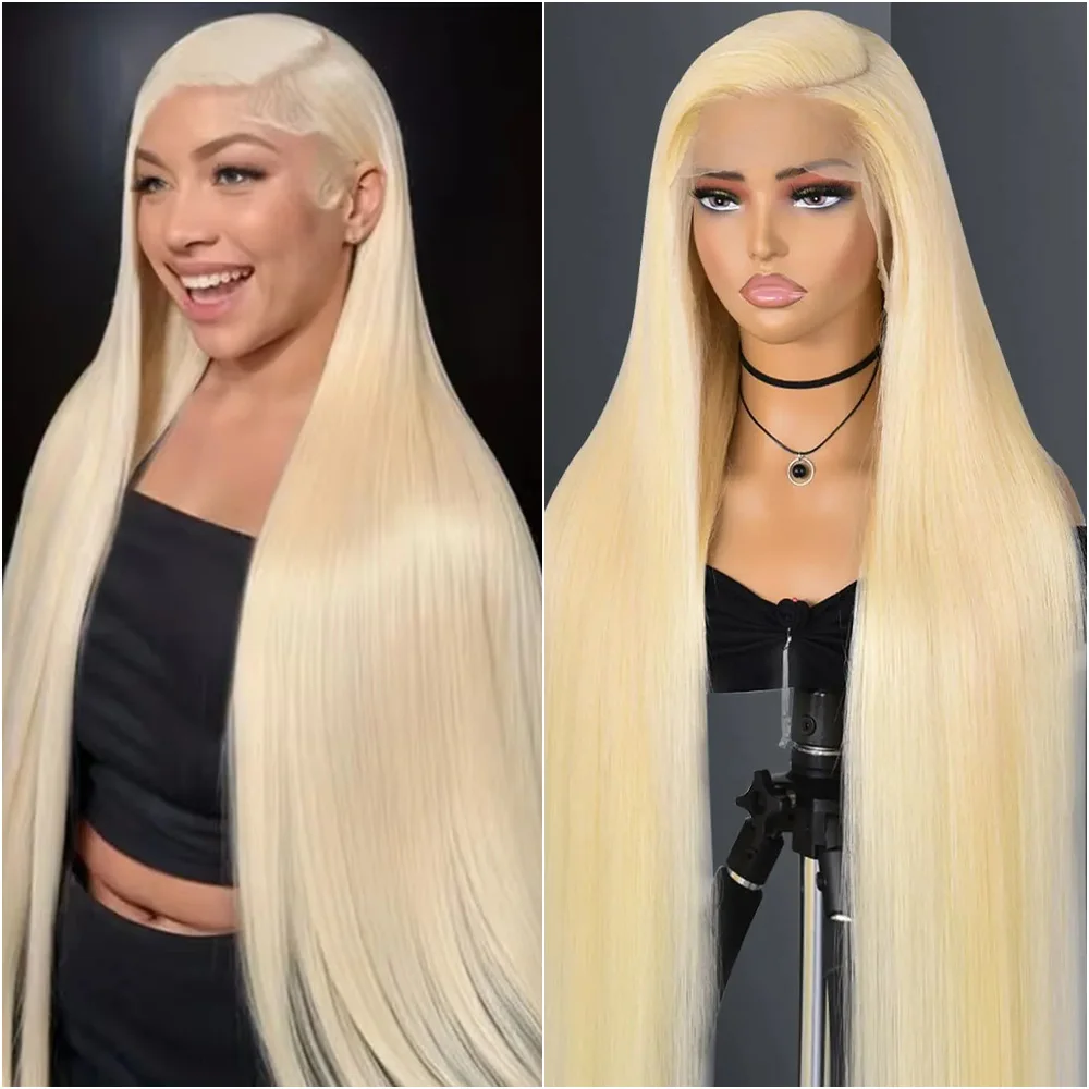 

30-40-дюймовый парик из натуральных волос, 613 блонд, 13x6 HD Lace Frontal, прямой, с прозрачной сеткой 13x4, для женщин