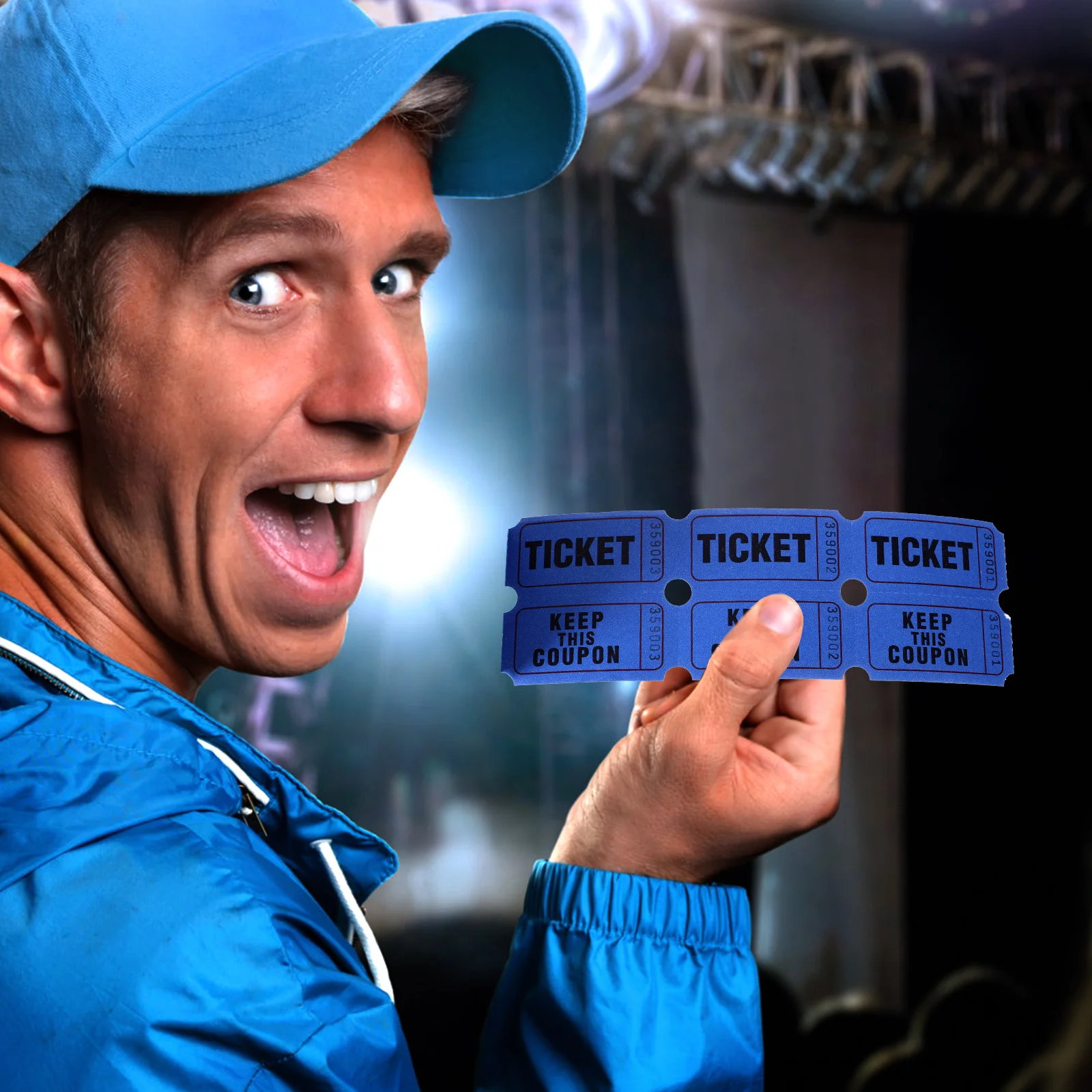 Sports Ticket Display Lottery Raffle Tickets Prize Game Vouchers for Classroom Events Blue Paper