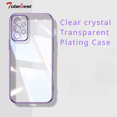 Clear Transparent Plating Silicone Case For Samsung Galaxy A12 A22 A32 A52 A52S A72 A13 A23 A33 A53 A73 4G 5G Soft Cover