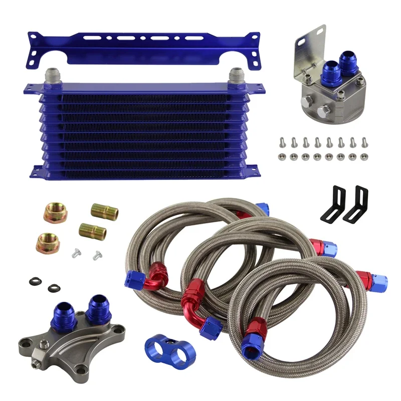 10 Row 262mm Oil Cooler Kit & Bracket for Nissan Silvia S13 S14 S15 SR20DE SR20DET 1989-2002