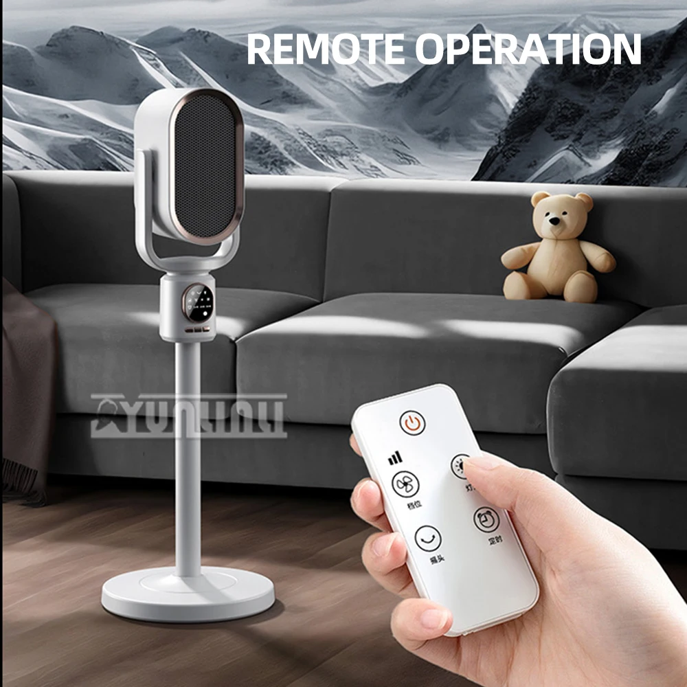 พัดลมทำความร้อนแบบตั้งพื้นแบบปรับได้เครื่องทำความร้อนประหยัดพลังงานไฟฟ้าแบบ PTC สำหรับฤดูหนาว