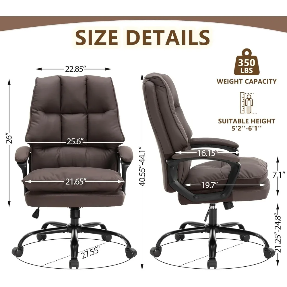 كرسي مكتب مريح مبطن مزدوج لجلسلات العمل الممتدة مع كرسي مكتب تنفيذي بارتفاع قابل للتعديل #2