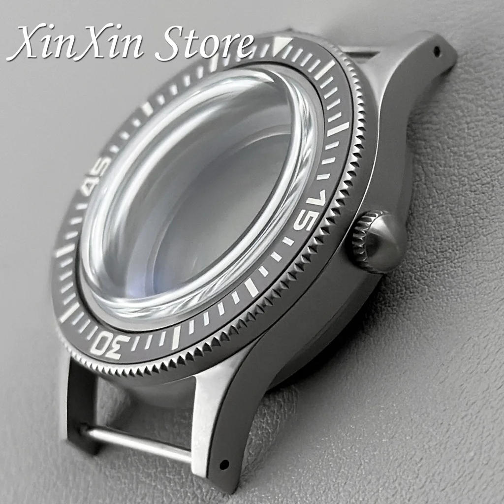 Titanium 40mm Retro First Year Fifty Seek Series Diving Double Domed Coated AR Sapphire Glass Watch Case For NH34 NH35 NH36 4R35