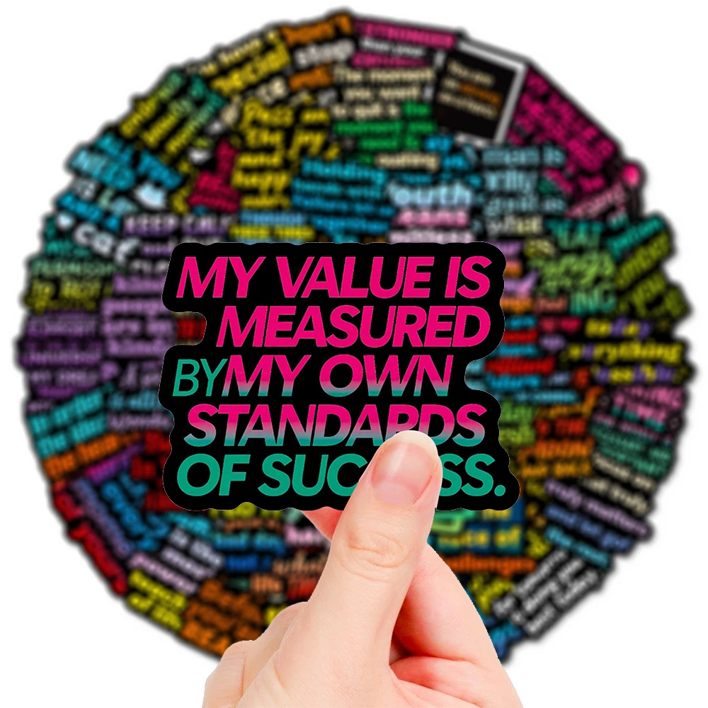 

10/30/56pcs Neon Light Motivational Phrases Cartoon Stickers Aesthetic Decals DIY Motorcycle Luggage Laptop Kid Sticker Toy Gift