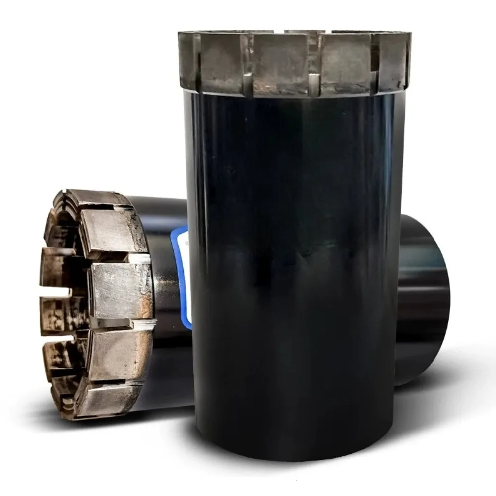 Black Coated 101 Double Tube Diamond Coring Bit With Imported Diamond Grit For Concrete Pile Core Sampling