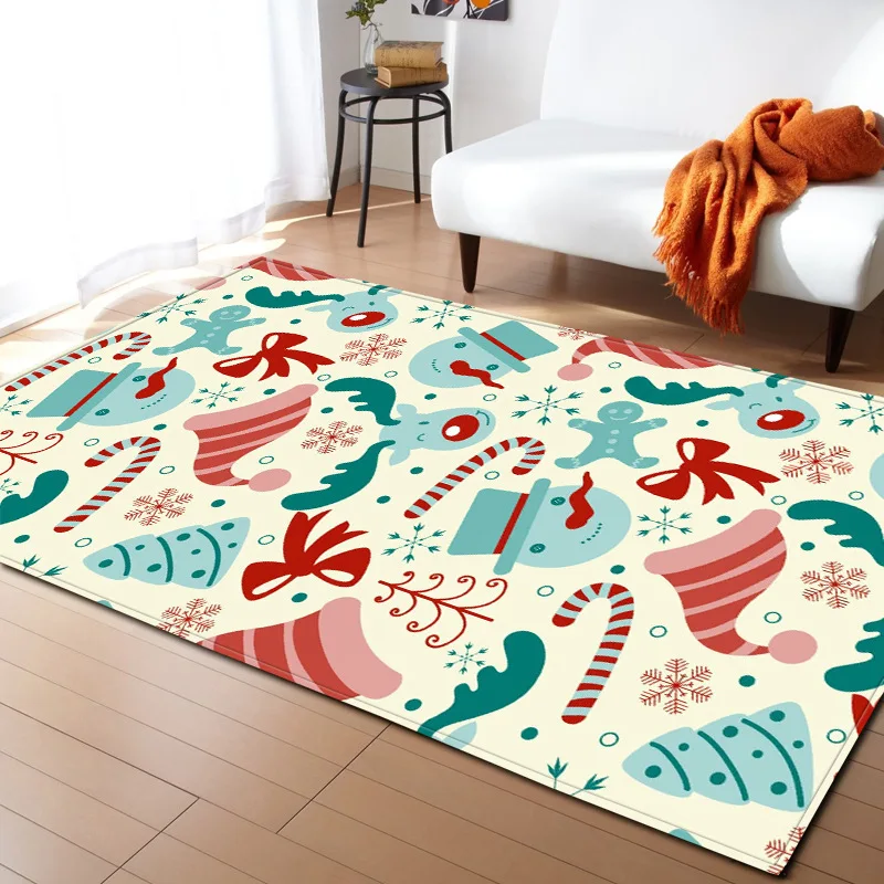 Christmas Themed Series Floor Mat Flange Carpet Soft Anti Slip Mat Living Room Bedroom Bathroom Entrance Universal Door Mat