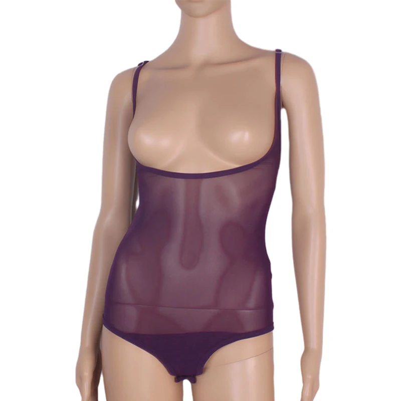 New Belly Dance Top Women's Sheer Mesh Bodysuit Halter Bottom Bodice Top Training Vest One Piece Sleeveless Open Chest Jumpsuit