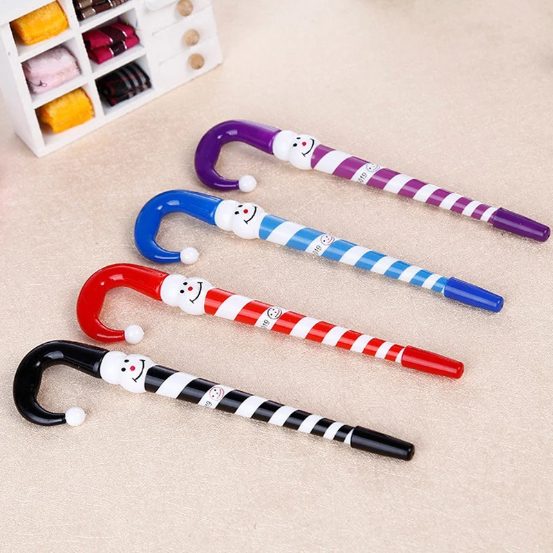 12pcs Creative Pen Cartoon Umbrella Shape Ballpoint Pens Writing Stationery Student Kid Prize Office Christmas Decorations