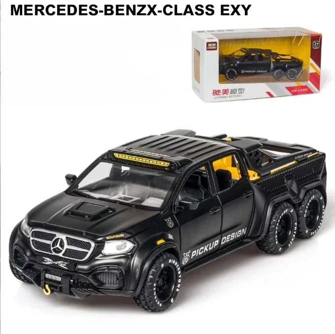 1:28 mercedes benz x-class exy 6x6 off road captador modelo de carro de brinquedo liga diecast puxar para trás brinquedos veículo para presente