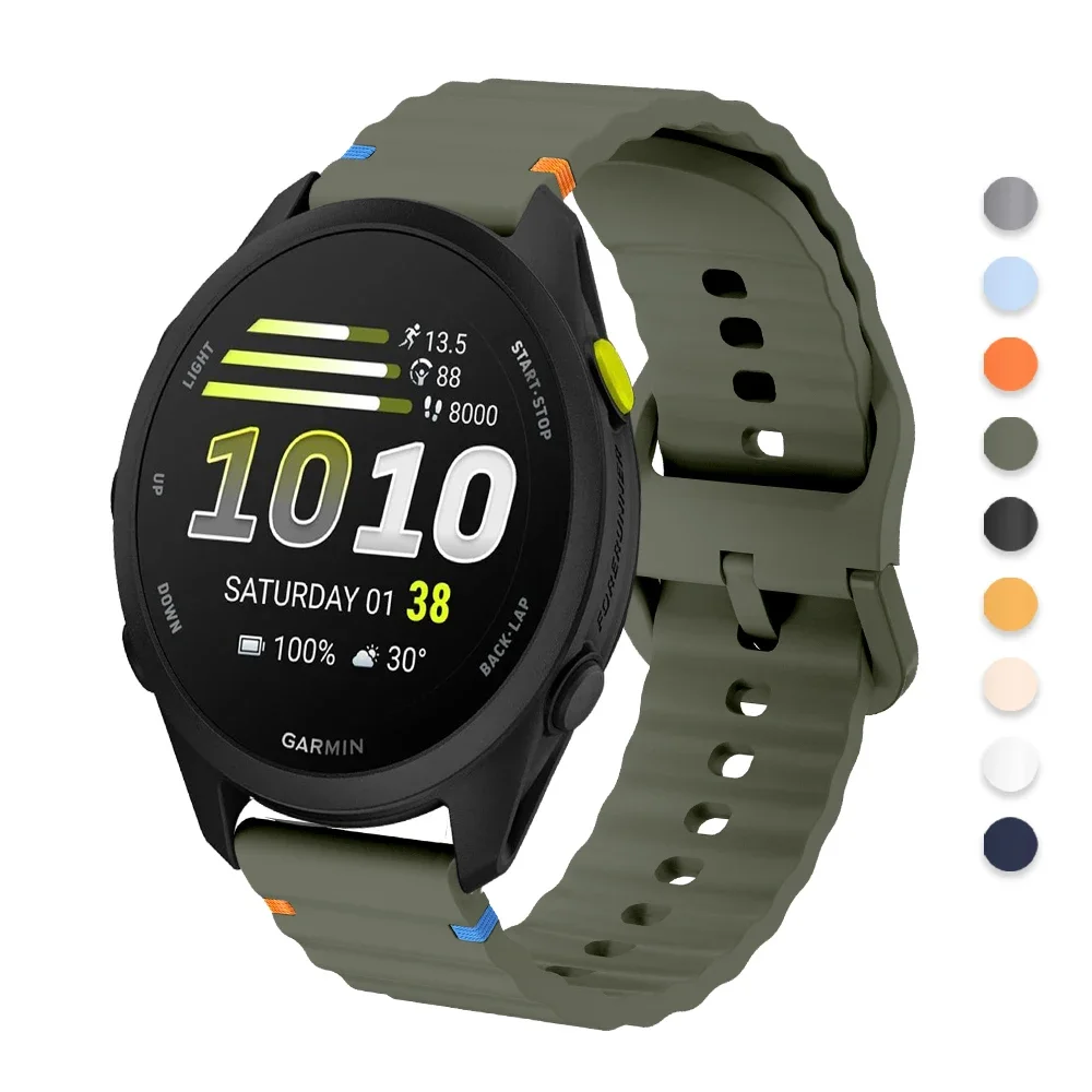 Correa de silicona de 20/22mm para Garmin Forerunner 70, 170, 165, 245, 255, 570, correa para reloj Venu 2, 3, 4, Sq2/D2 Air X15