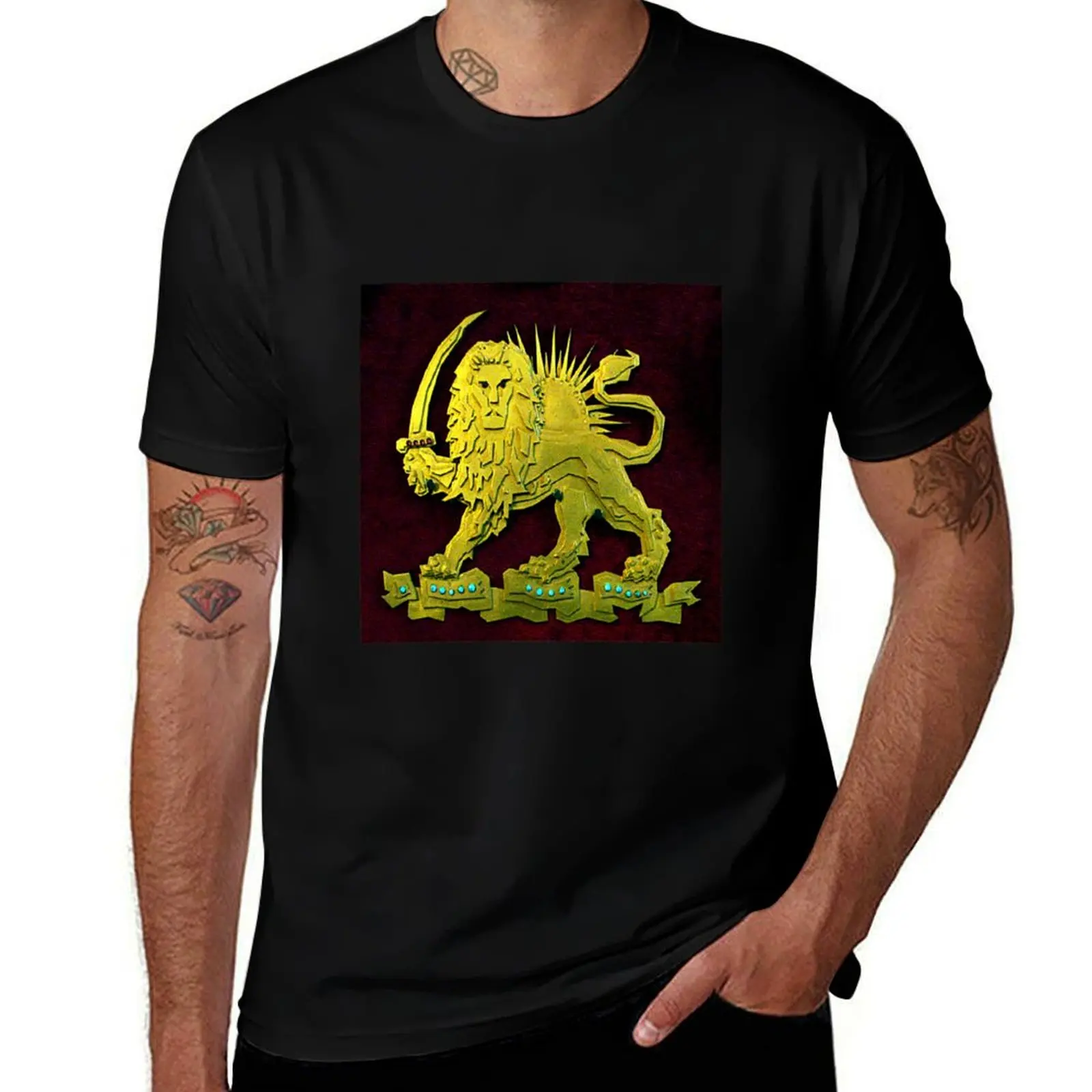 

Lion and Sward (Shir va Khorshid) T-Shirt Basic Daily Outfit Short Sleeve Tee