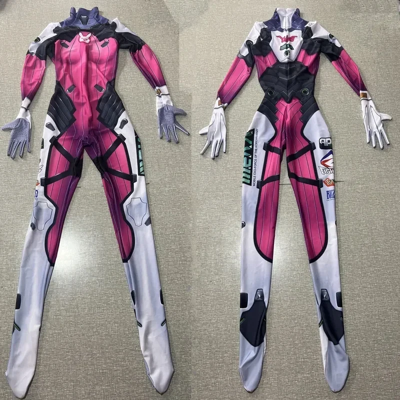 

ABC123Female D.va Watermelon Skin Cosplay Costumes Superhero Zentai Suit Dva Halloween Bodysuit Adults Party Jumpsuis,3'f.5;j.8