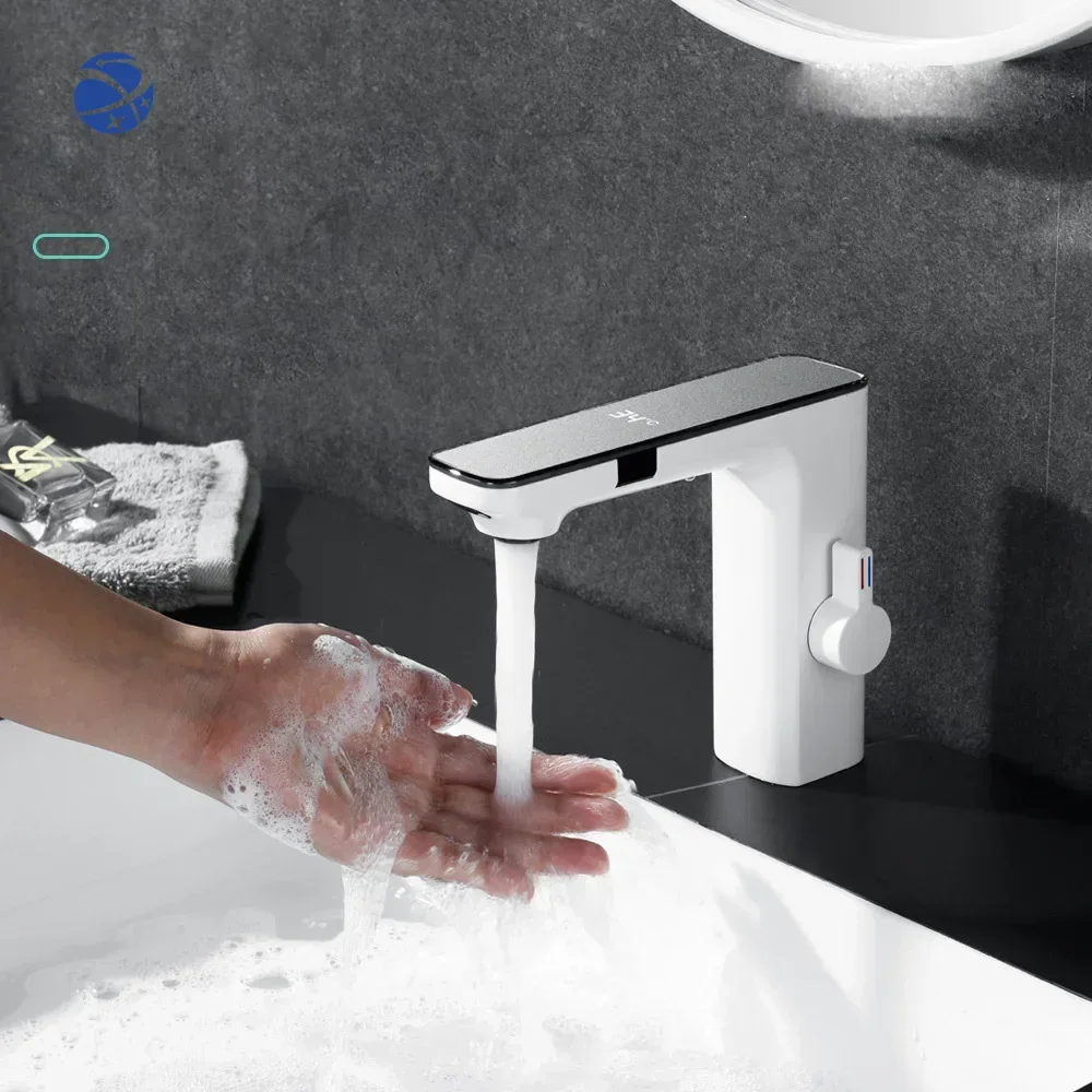 

Smart Sensor Bathroom Basin Faucet Cold Hot Water Mixer Brass Bathroom Sink Tub Tap Touchless Sensor Basin Faucet