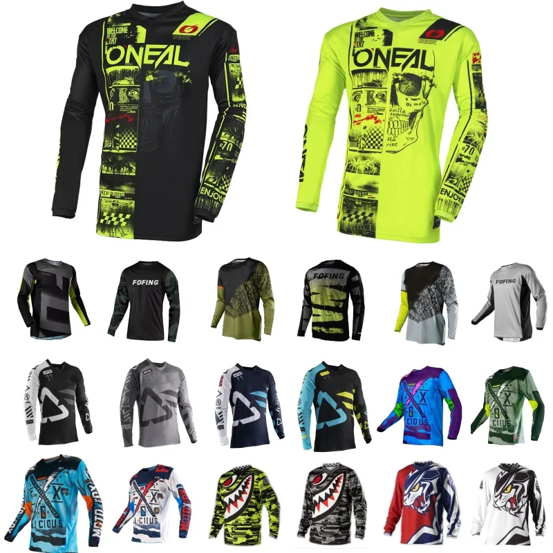 Image of Offroad-Motorrad Bedrucktes Trikot Schnelltrocknend Herren Langarm MTB Downhill Mountainbike Rennshirts