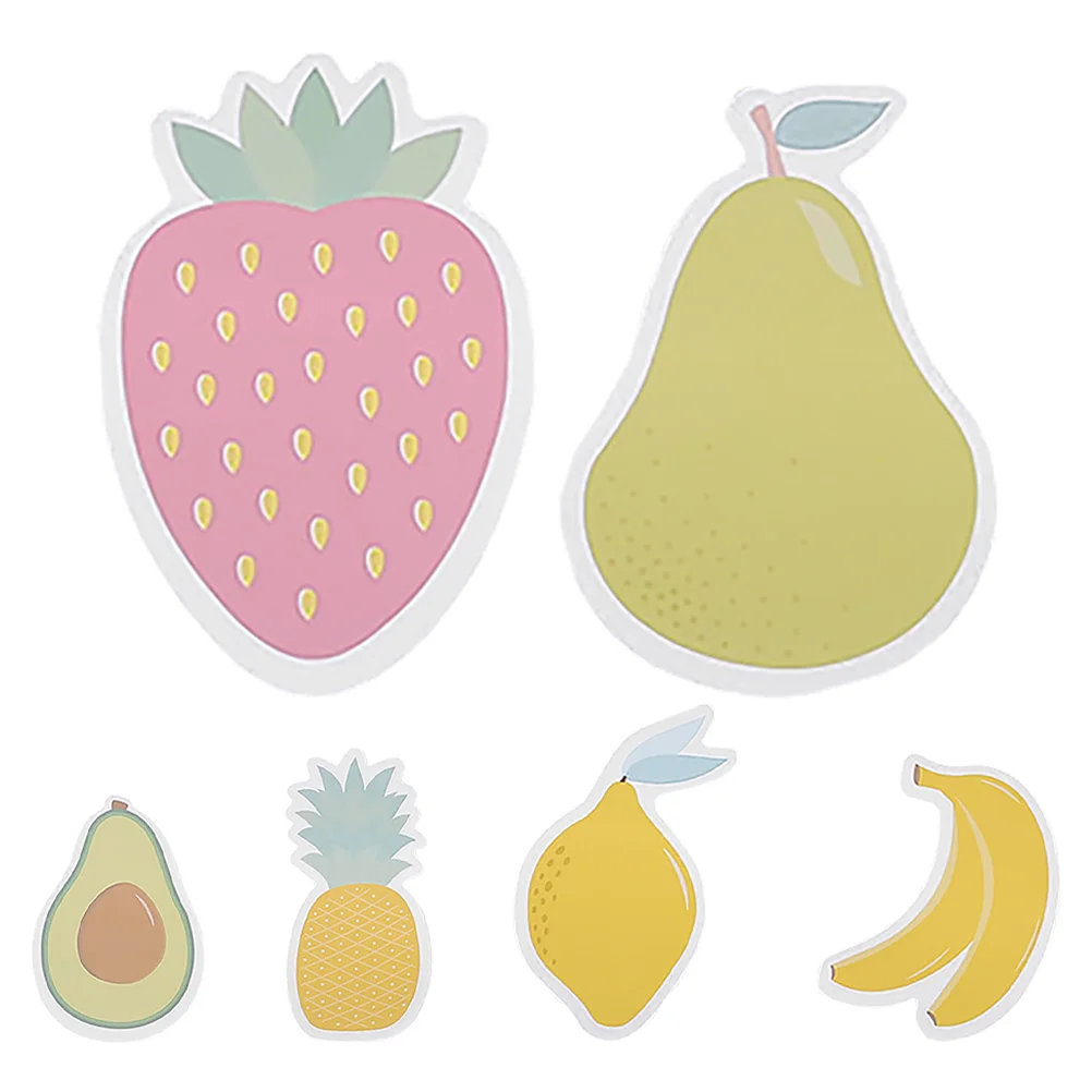 6 Pcs Fruit Fruitful Fun Memo Stickers Mini Memos Apple Notepad Pear