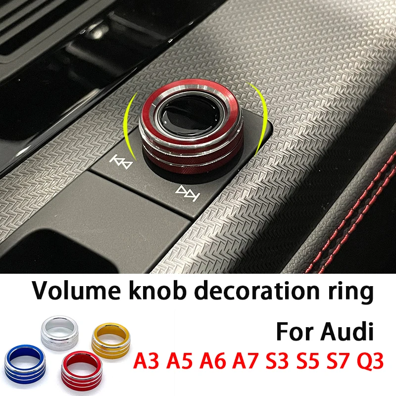 Image of 1 stücke Auto Center Control Audio Lautstärkeregler Dekoration Ring Trim Abdeckung Für Audi A3 4L A5 Q3 A6 C8 a7 S7 Q5L Innen Zubehör