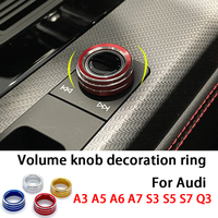 1pcs Car Center Control Audio Volume Knob Decoration Ring Trim Cover For Audi A3 4L A5 Q3 A6 C8 A7 S7 Q5L Interior Accessories