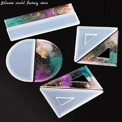 Silicone World Ruler Epoxy Resin Silicone Mold Protractor Triangle Right Angle Ruler Mould DIY Resin Craft Jewelry Making Tools