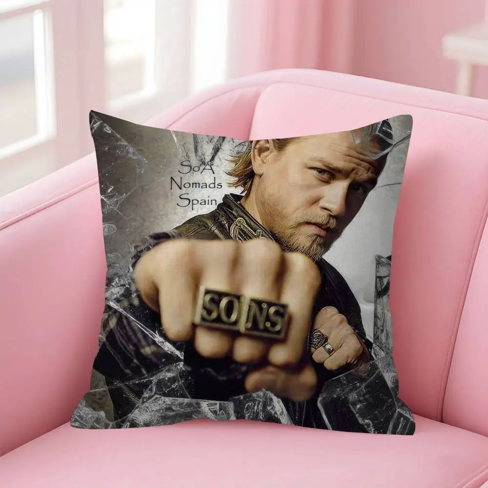 Classic Crime S-Sons Of A-Anarchy Double-sided Printed pillow cover Short plush Suitable living rooms sofas throw cushion cover