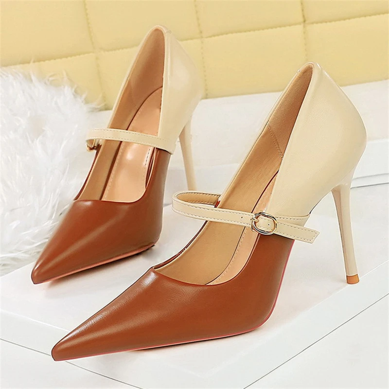 BIGTREE MARY JANES Thin Heels Woman Pumps Sexy Party Sandals Banquet Hollow Spring Autumn Female Shoes