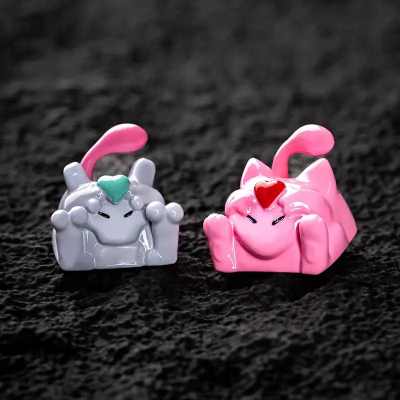 Pokemon Anime Character Keycap Mechanical Keyboard Resin Stereoscopic Keycap Mew and Mewtwo Cute Keycap Toy Gift