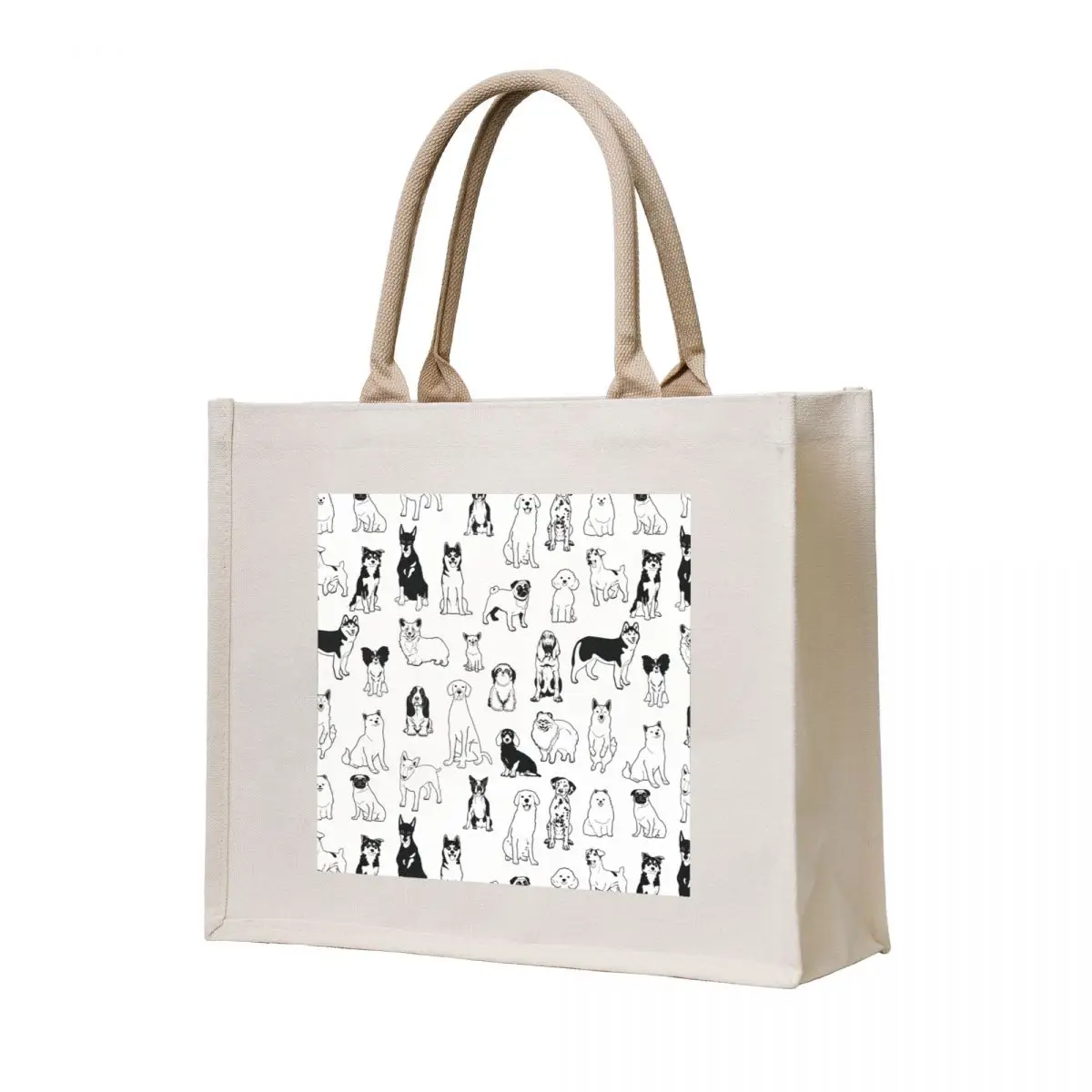 

Cute Dogs Black and white pattern Dog breeds Tote Bag Women's shopper tote bag university custom bags