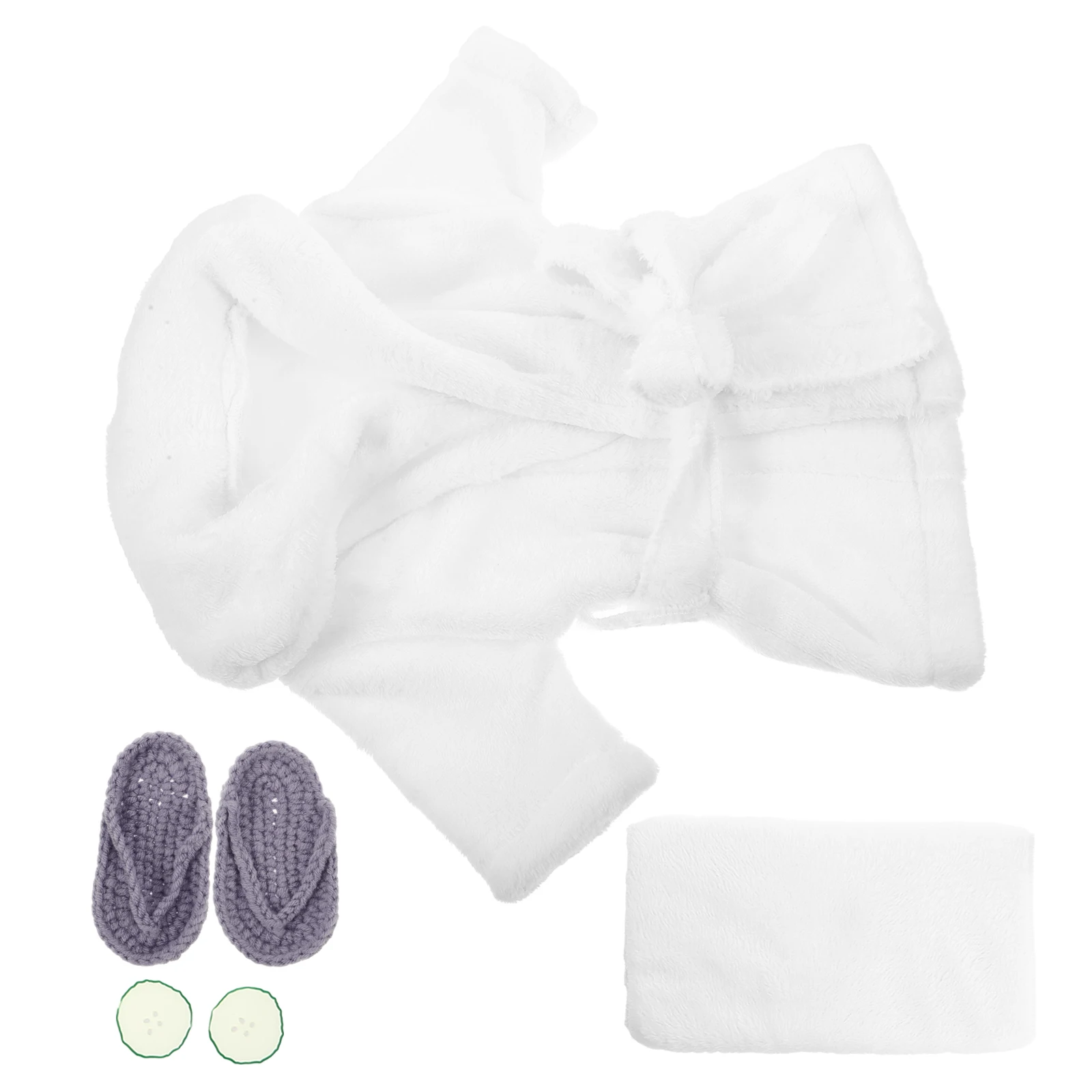 

Newborn Photography Bathrobe Set Bath Towel Cucumber Coral Fleece Toddler Photo Material Gentle Skin
