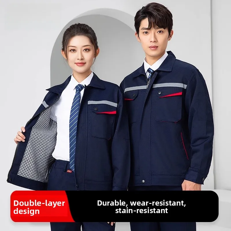 

Thiened Double Layer Work orm Set for Men with Inner Wear Resistant Labor Protection Clothing Autumn Winter Work...