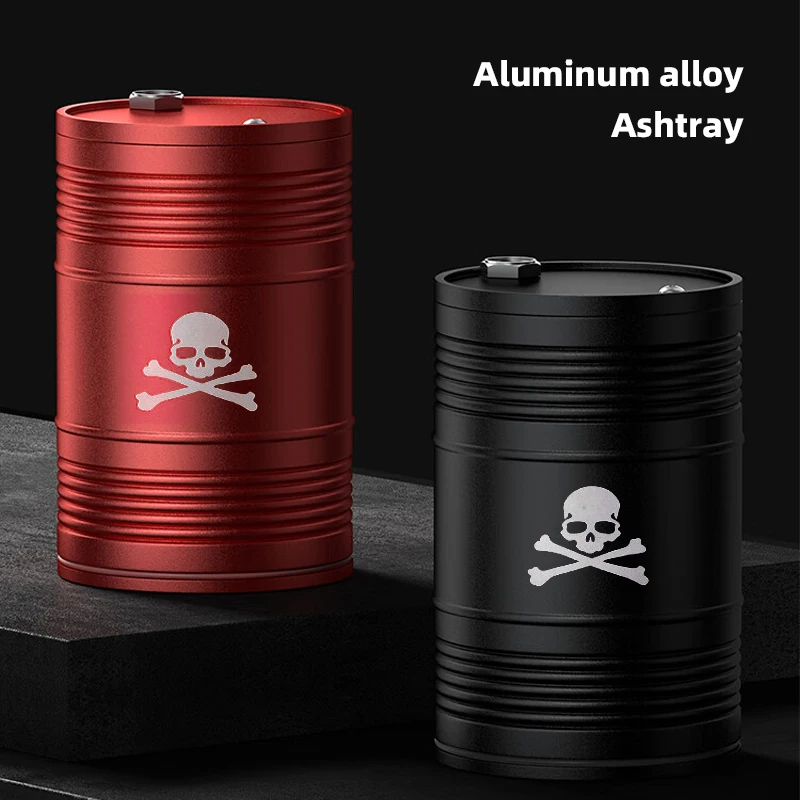 

NEN Hot Creative Metal Car Ashtrays Alloy With Lid Rotating Holder Cigarette Smoke Cup Portable Auto Car Smokers Cup Accessories
