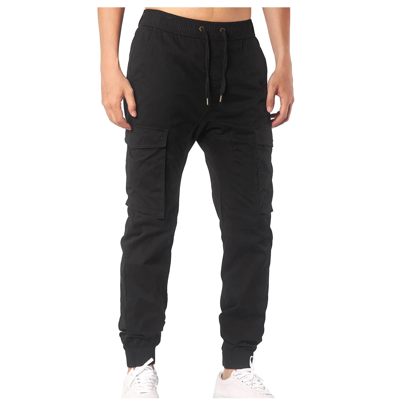 Kleur Heren Wijde Pijpen Joggingbroek Trekkoord Broek Thuis Outdoor Ademende Cargo Broek Rechte Casual Mode Broek Met Trekkoord