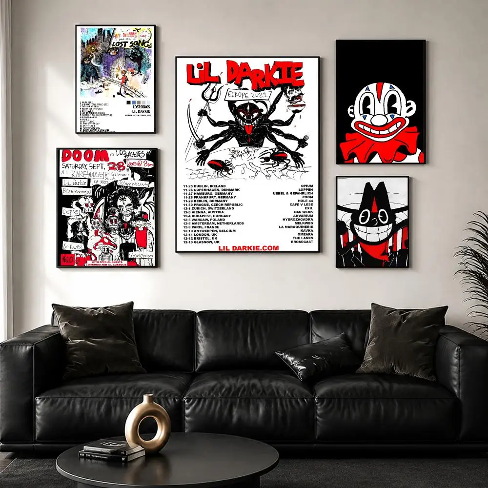 Rapper Music Album L-Lil D-Darkie Poster Decorative Wall Art Sticker Mural Print for Bedroom Living Room Hallway Home Decor Gift