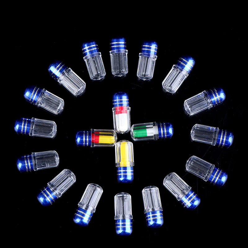 10/20/100PC Empty Capsule Shell Colorful Empty Clear Pill Case Plastic Bottle Drug Container Tablet Medicine Splitter Holder Box