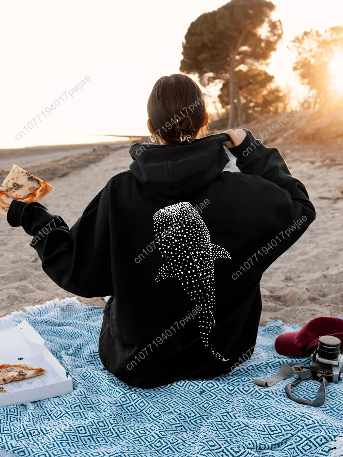 Kapuzenpullover mit Grafikdruck, lässiges Kapuzenpullover mit Kordelzug für Winter und Herbst, Damenbekleidung