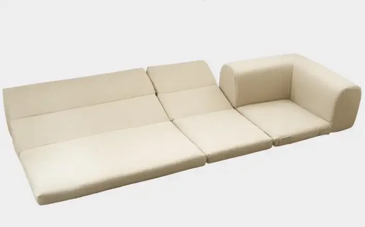 Premium Sofa o niskiej podłogowej Kotatsu Narożny futon segmentowy w kształcie litery L z taśmą zapobiegającą poślizgowi Zestaw kanapy z funkcją