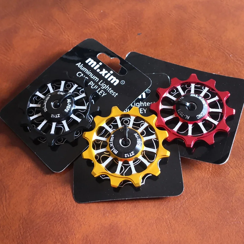 

New 12T MTB Bicycle Rear Derailleur Jockey Wheel Ceramic bearing Pulley AL7075 CNC Road Bike Guide Roller Idler 4mm5mm6mm