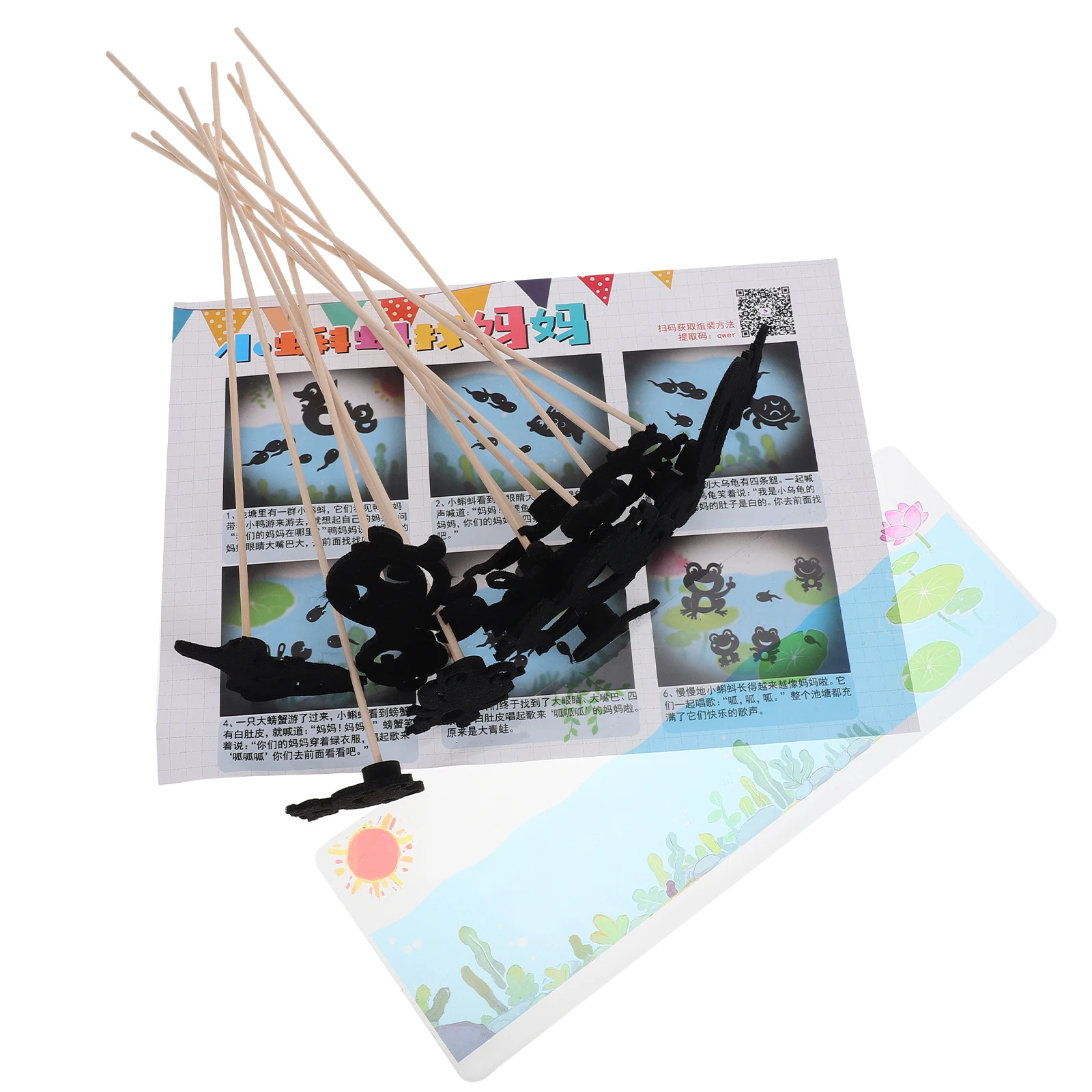 1 Juego de materiales de marionetas para jardín de infantes, pegatinas multifuncionales, aprendizaje interactivo, juego de escenario creativo en preescolar