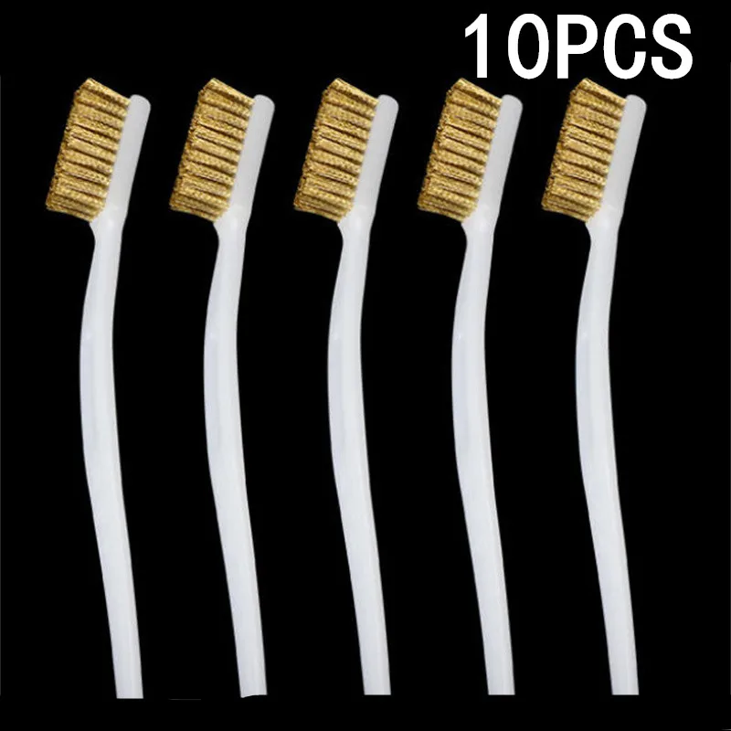 1/3/5/10/20pcs Mini Brass Wire Brush Set for Paint & Rust Removal Industrial Metal Polishing Burr Cleaning Tool