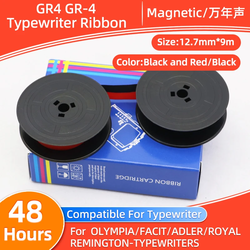 GR4 GR4BR GR4BK Label TAPE Compatible For Olivetti A730 A770 Studio 42 44 45 46 Valentine Typewriter Ribbon Black Red Twin Spool