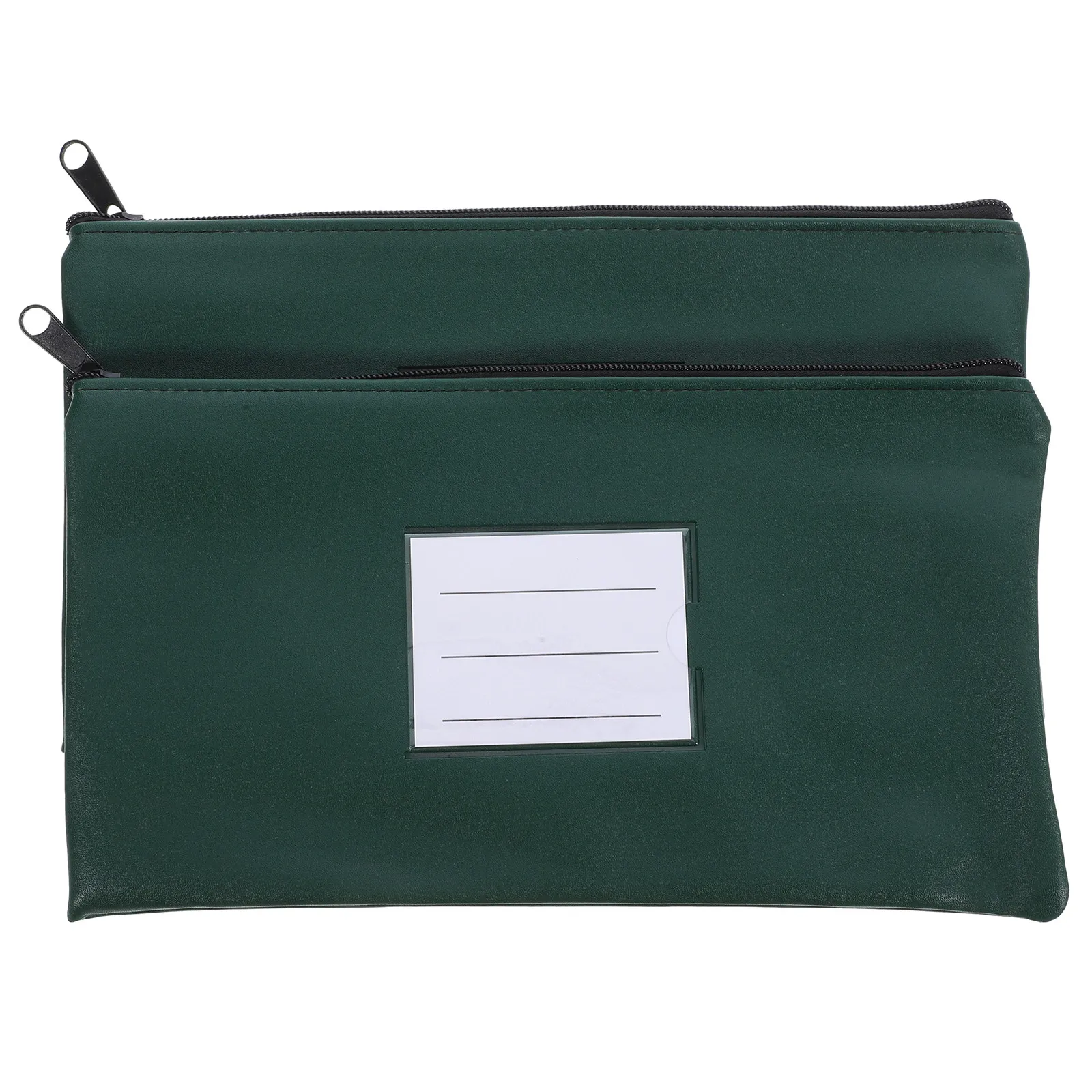 

2Pcs PU Document Pouch File Organizer Portable Zipper Storage Bag Receipt Holder Money Passport Cash Organizer