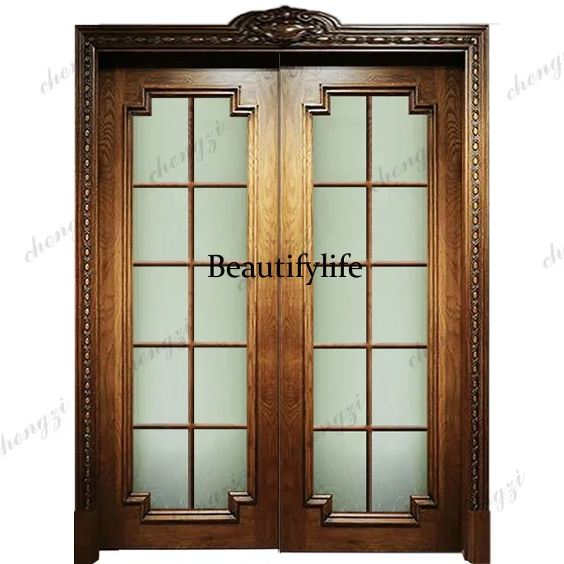 C178 Classical American and European indoor kitchen and bathroom flat folding folio antique carved paint multi-layer solid wood